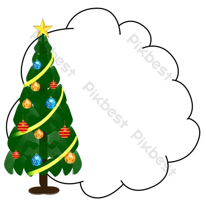 Borde De árbol De Navidad Dibujado A Mano De Dibujos Animados | Elementos  graficos Plantilla PSD Descarga Gratuita - Pikbest