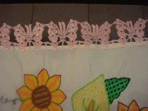 Orilla Tejida Mariposas # 18 Servilletas - YouTube