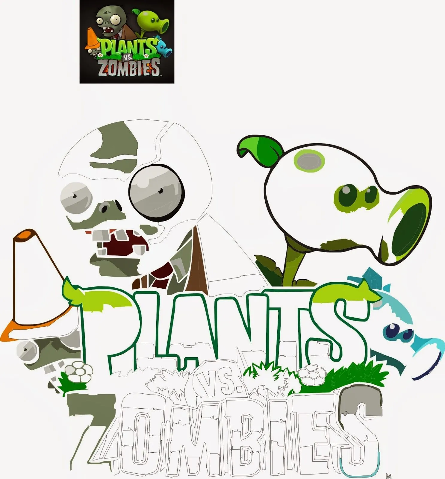 BORDERS FOR KID: DIBUJOS PARA COLOREAR PLANTAS VS ZOMBIES