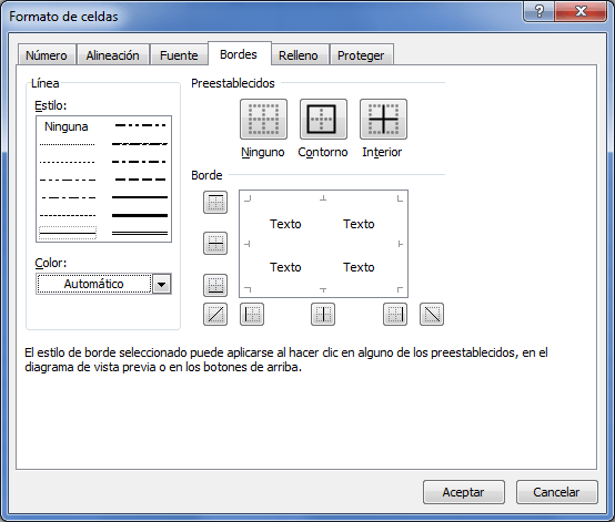 Bordes de una celda - Excel Total