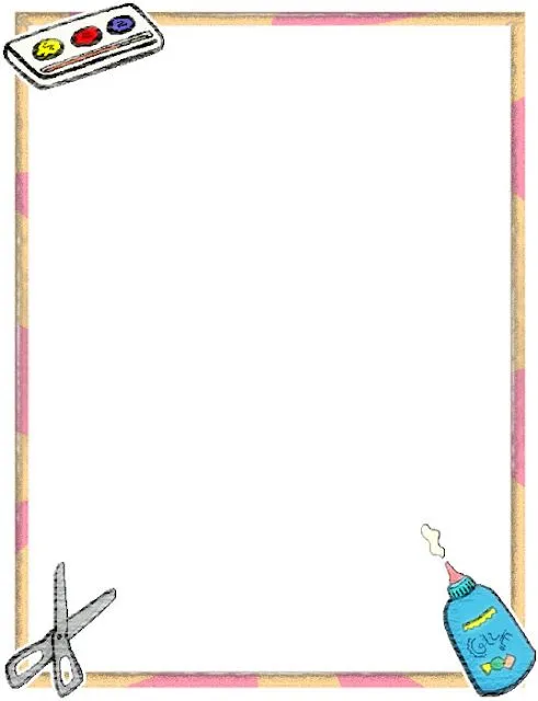 Bordes Decorativos: Bordes decorativos de material escolar para ...