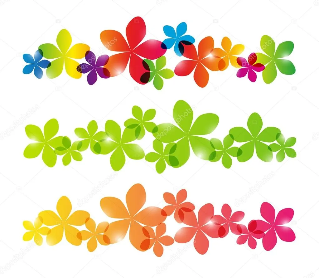 bordes florales con elementos ligeros — Vector stock © Huhli13 #