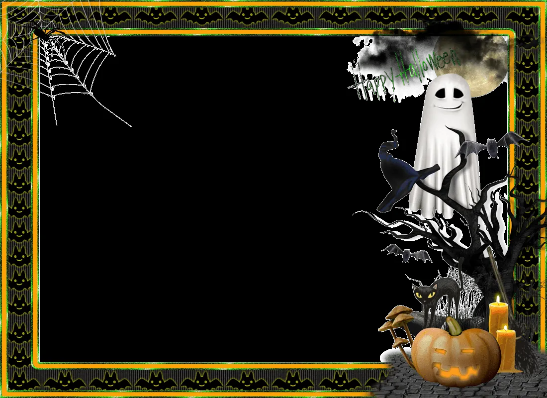 4 Bordes para Fotos de Halloween en Png. Listos para ser usados ...