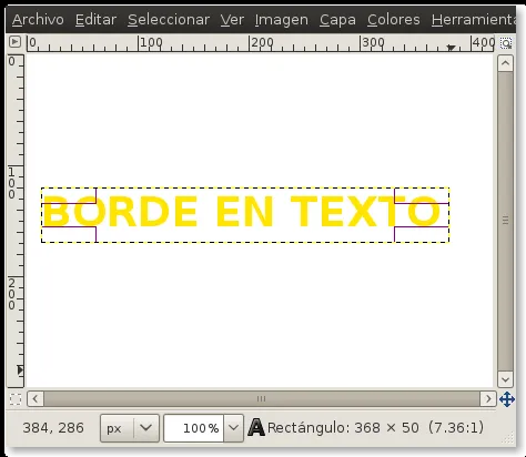 como] Agregar borde al texto GIMP | Generacion-