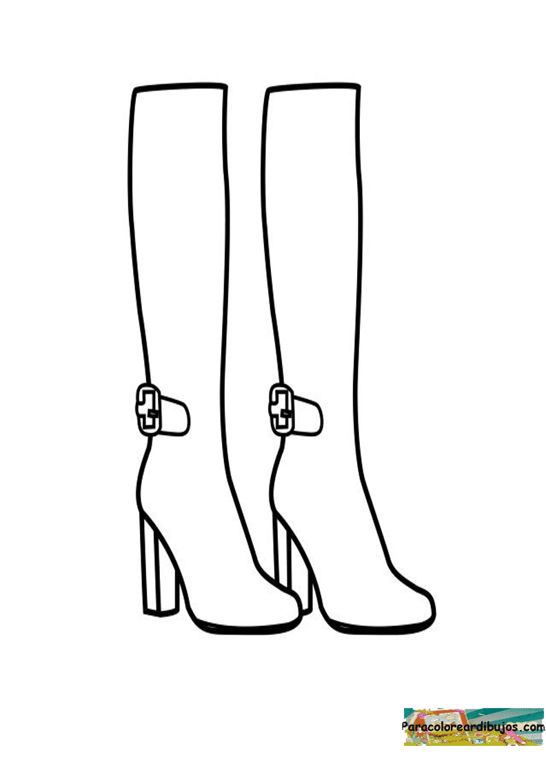 botas altas para colorear | Colorear dibujos