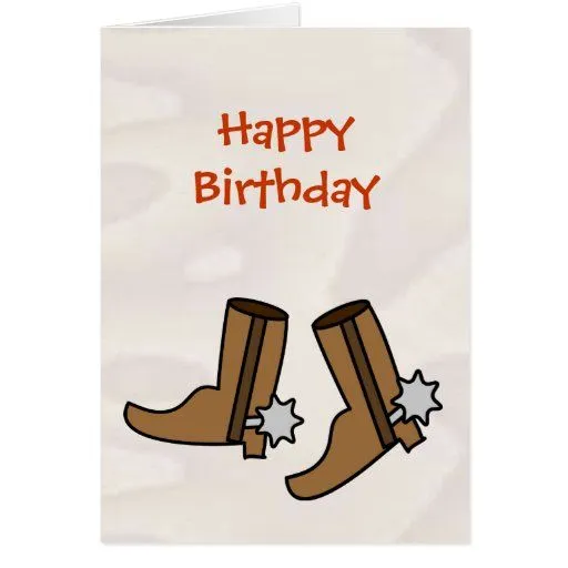 Botas de vaquero del feliz cumpleaños para el país felicitación ...