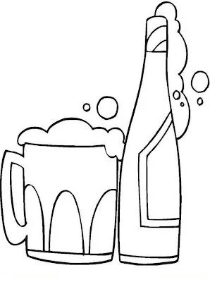 Botella de cerveza para colorear y pintar ~ 4 Dibujo