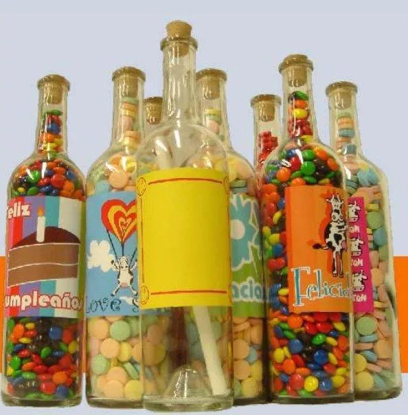 Botellas decoradas con dulces - Imagui