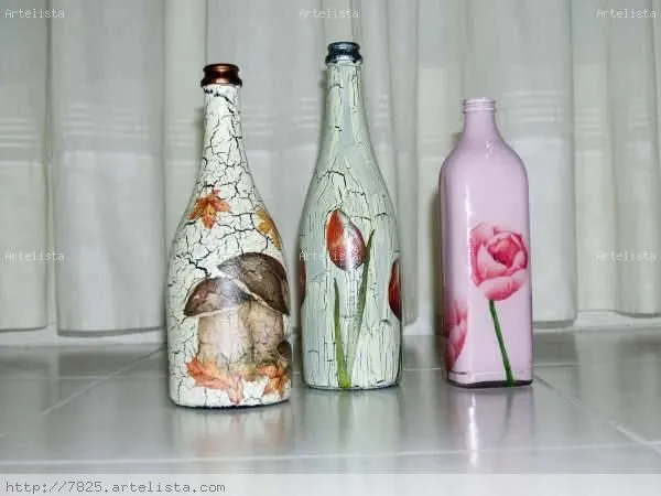 botellas decoradas Luisa Espacio Loro - Artelista.com - en