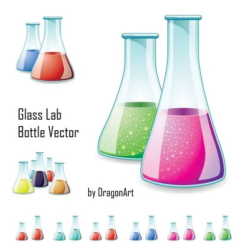 Botellas de Laboratorio en Cristal | Diseño, ilustraciones ...