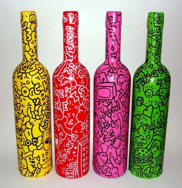 Botellas pintadas | botellas | Pinterest