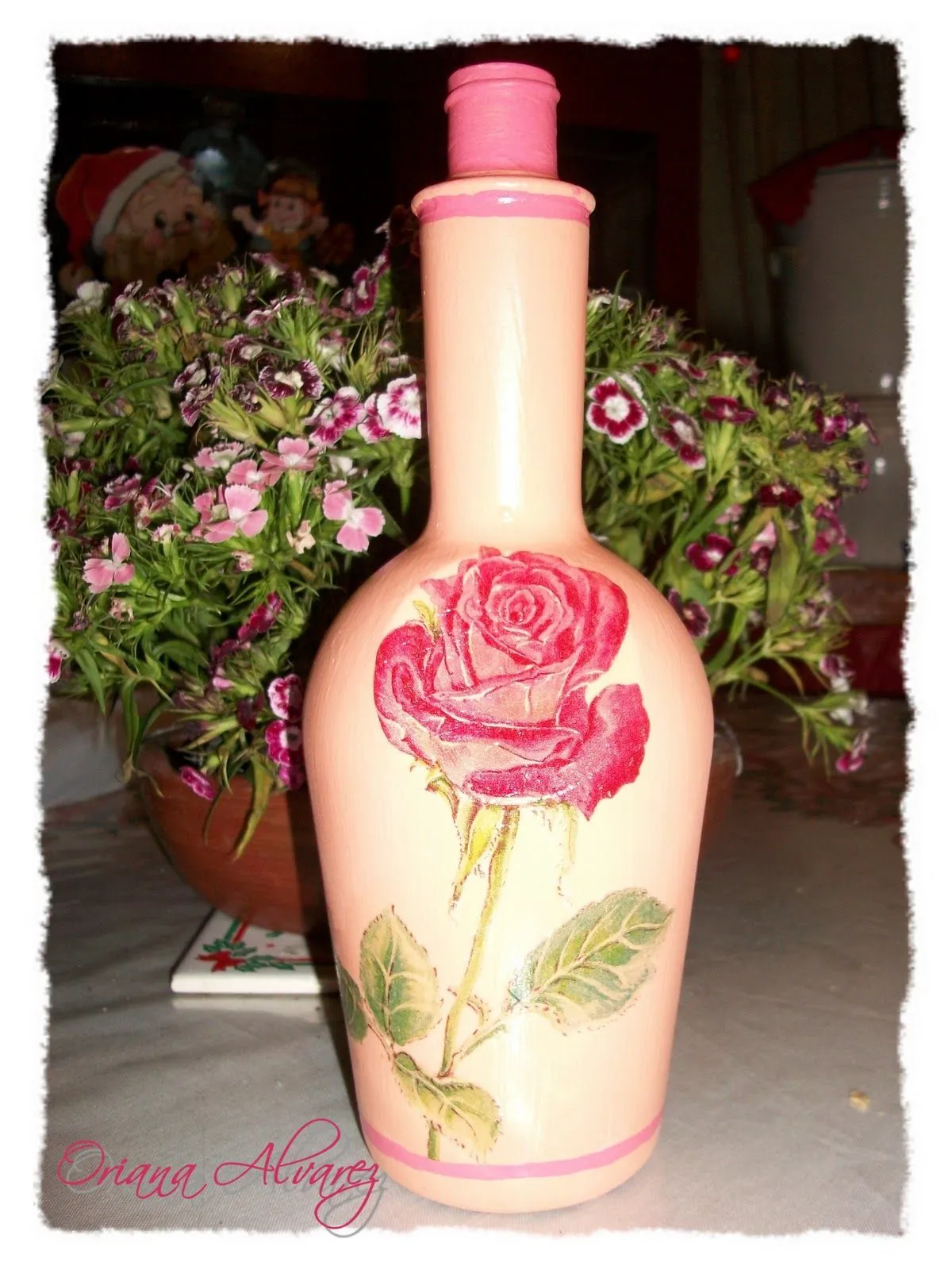 botellas pintadas y decoradas con servilletas Car Pictures