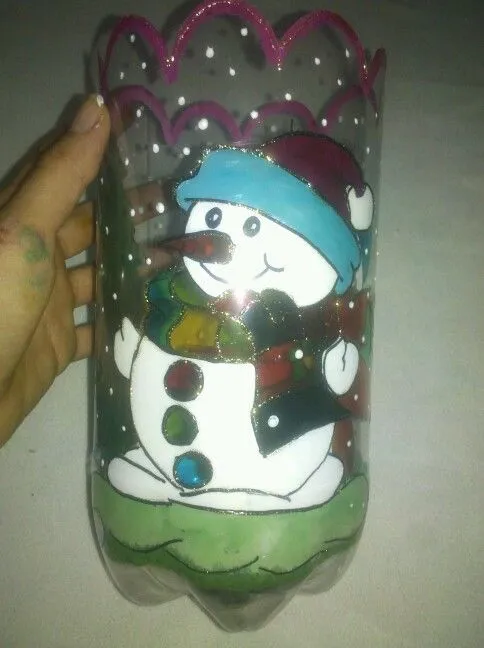 Con botellas plasticas Faroles navideños | Karito | Pinterest