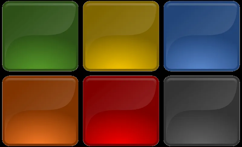 6 botones oscuros cuadrados de colores | Imagenes Sin Copyright