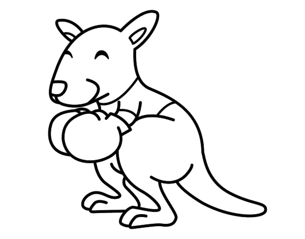 Boxing kangaroo coloring page - Coloringcrew.com