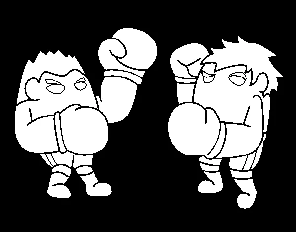 Boxing match coloring page - Coloringcrew.com