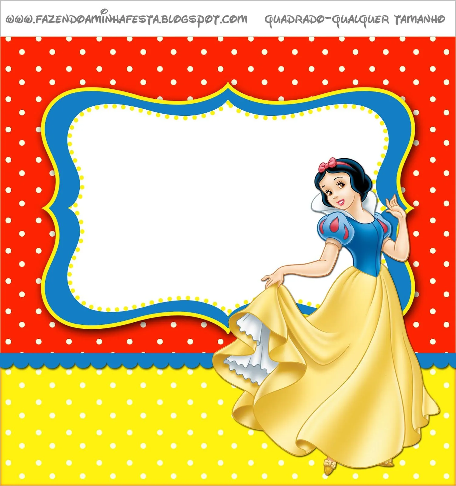 Branca de Neve - Kit Completo com molduras para convites, rótulos para  guloseimas, lembrancinhas e imagens! | Blancanieves, Blanca nieves  invitaciones, Cumpleaños de princesa disney