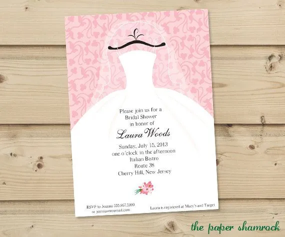 Bridal Shower Invitation, Wedding Shower Invitations - Dress On ...