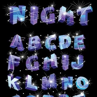  ... brillantes estilo party night letras 3d party night vector eps 223 kb