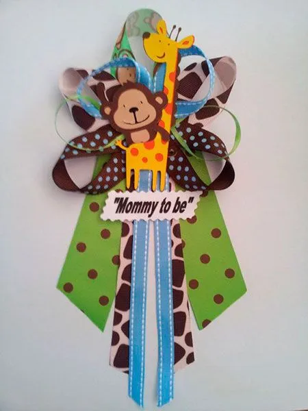 Broche para Baby Shower con animalitos | Muy sencillo