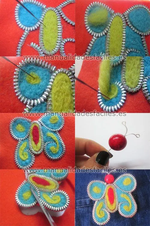 Broche mariposa enfieltrada | Manualidades faciles