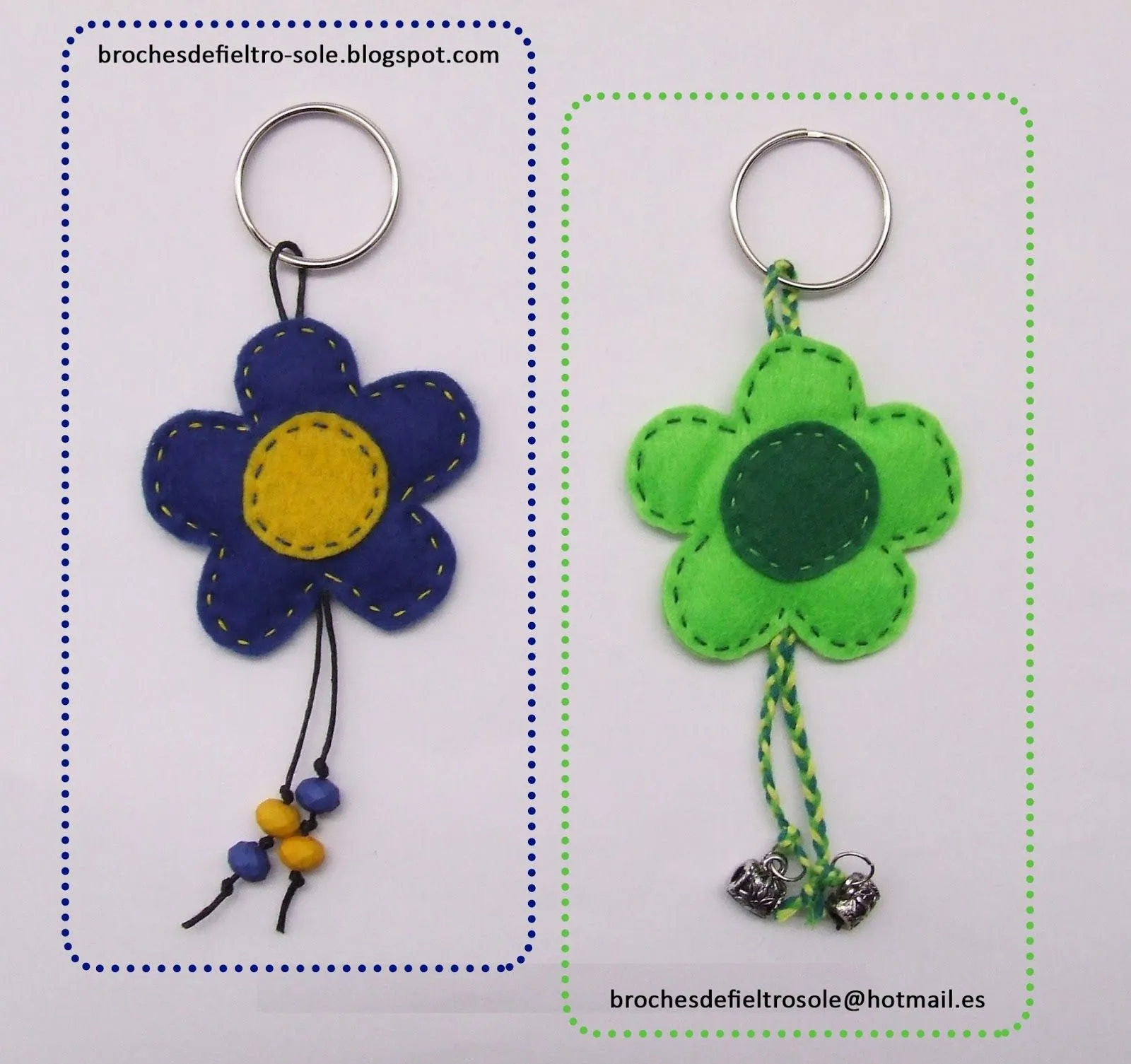 Broches de fieltro Sole: Nuevos modelos de llaveros.