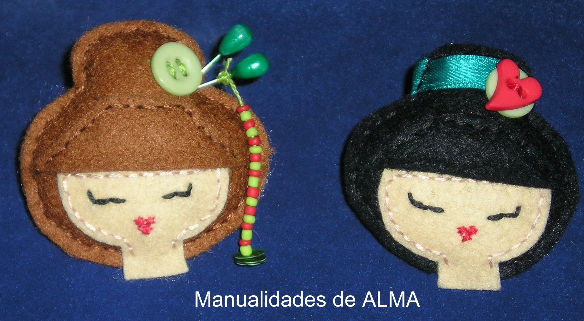 Broches geisha en fieltro « Manualidades de Alma