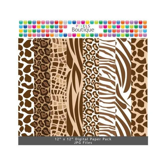 Brown Animal Print Digital paquete de papel núm. por PixelsBoutique