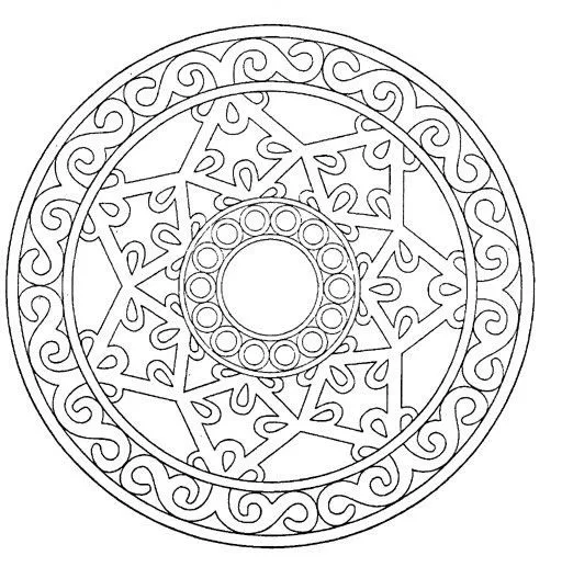 Mi Budha: Mandala Para Colorear - Estrella 7 Puntas