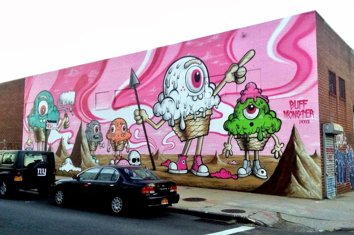 Buff Monster New Mural In Williamsburg - New York City