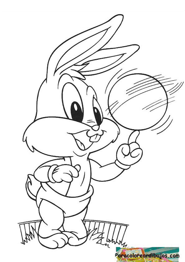 Bugs bunny bebe para colorear | Colorear dibujos