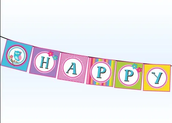 Búho cumpleaños Banner Mod buho feliz cumpleaños fiesta