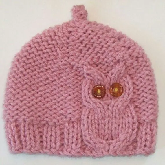 buho #punto gorro rosa dos agujas | el blog de patrones y handmade ...