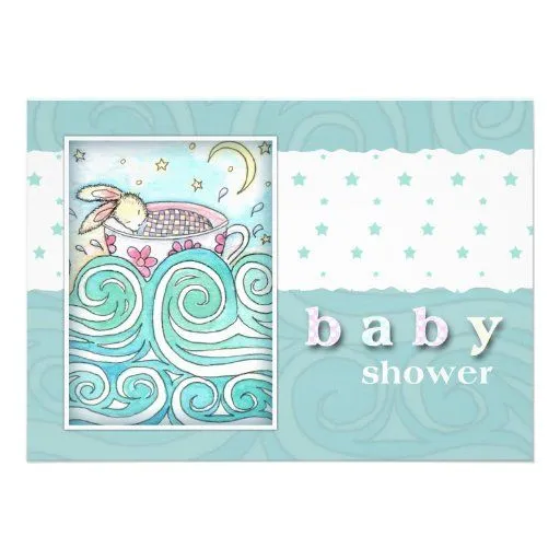 Bunny in Teacup Baby Shower Invitations from Zazzle.