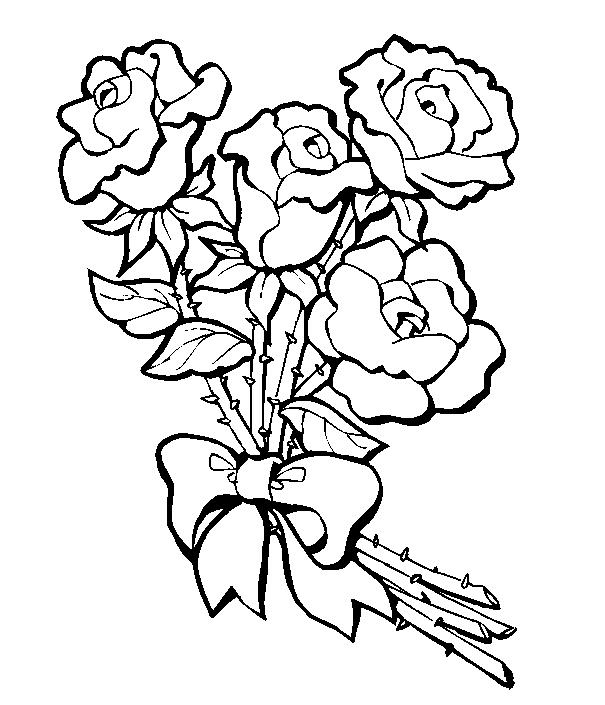 Buquê de rosas para imprimir e pintar