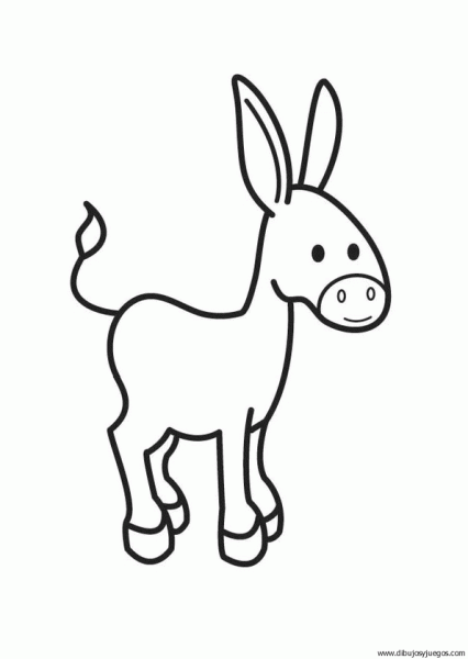 dibujo-de-burro-26 | Dibujos y juegos, para pintar y colorear