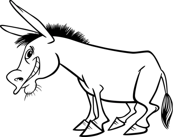 burro de dibujos animados para colorear libro — Vector stock ...