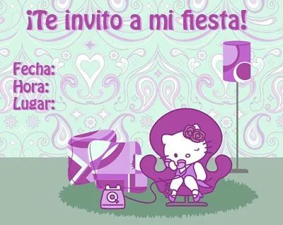 Busco Imágenes: Invitaciones cumpleaños de Hello Kitty para imprimir