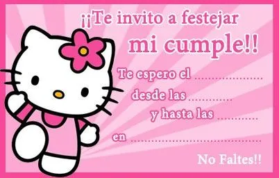 Busco Imágenes: Invitaciones cumpleaños de Hello Kitty para imprimir