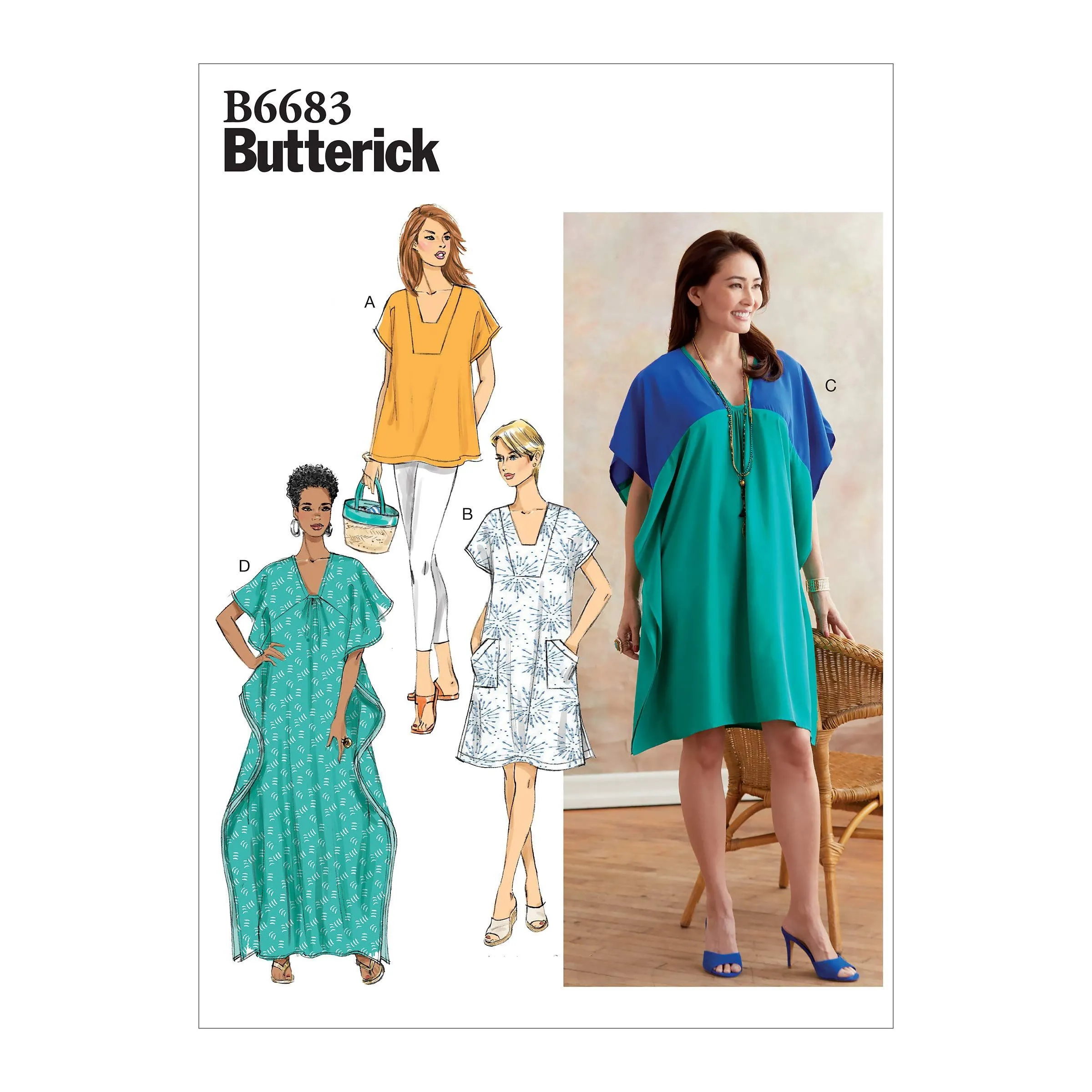 Butterick B6683ZZ Easy - Patrones de costura para caftán y túnica para  mujer, tallas 16-26 : Amazon.com.mx: Hogar y Cocina