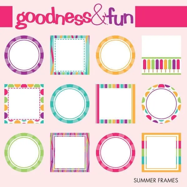 Buy 2 Get 1 FREE Summer Frames Clipart Digital by goodnessandfun