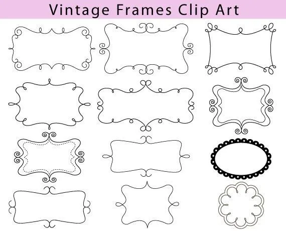 BUY 2 GET 2 FREE Vintage Frame Clip Art by DennisGraphicDesign