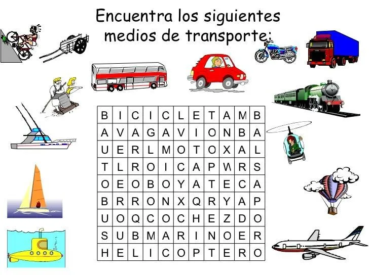 C. Medio LOS MEDIOS DE TRANSPORTE - Primer Ciclo E. Primaria