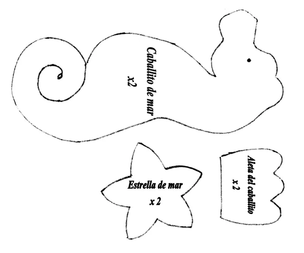 Molde para hacer caballito de mar - Imagui