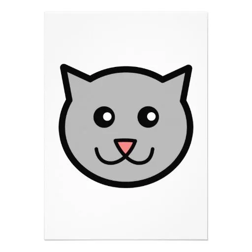 Cabeza gris sonriente del dibujo animado del gato comunicados ...