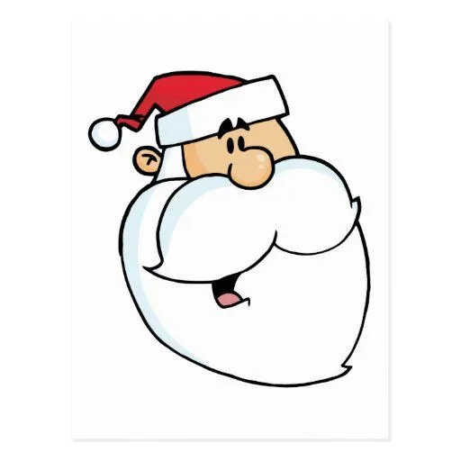 Cabeza de Papá Noel del dibujo animado Tarjeta Postal de Zazzle.