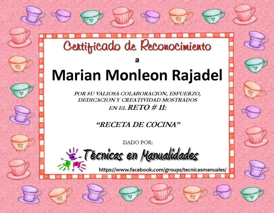 cachivache: Certificado: receta de cocina!!!