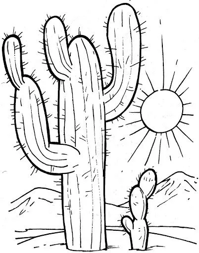 Cactus para colorear - Imageneitor