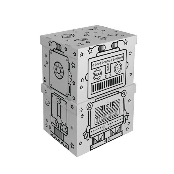 Cajas de cartón para pintar Robot de Villa Cartón en MiniKidz