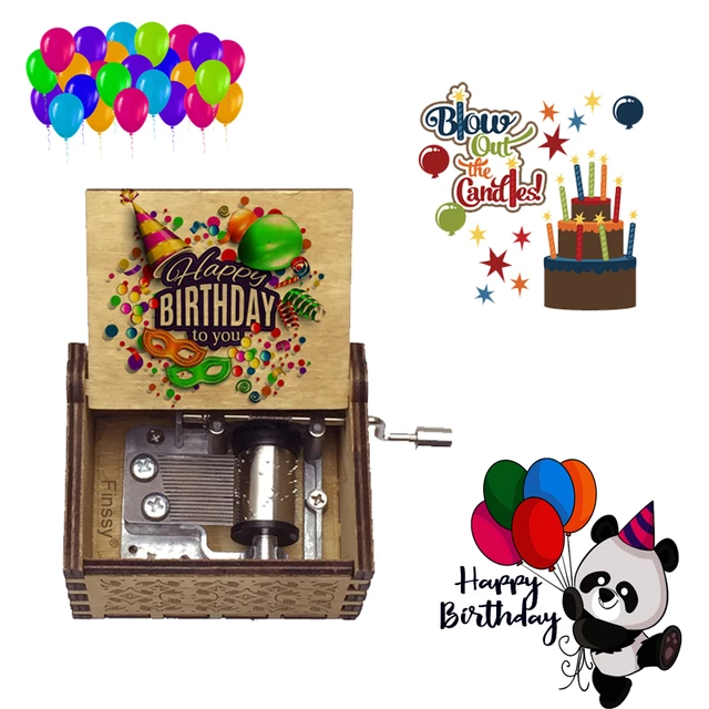 Caja de música de feliz cumpleaños, canción personalizada, movimiento de  mano de madera, niños, niñas, hija, esposa, marido, familia, regalos de  cumpleaños, decoración del hogar - AliExpress